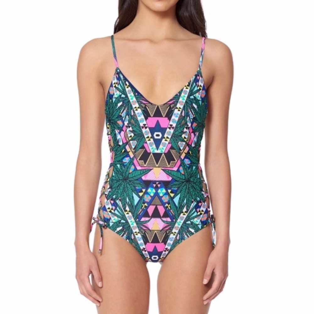 Mara Hoffman Maristar side lace up one piece swim